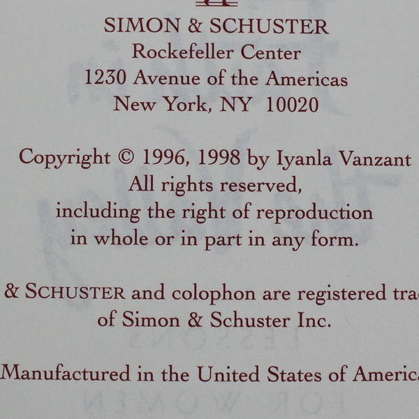 Faith in the Valley Lessons for Women by Iyanla Vanzant 1998 Hardcover DJ