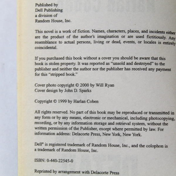 The Final Detail by Harlan Coben 2000 Paperback - Good Condition, Suspense Novel