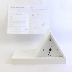 Improvements White Desk Clock and Book Rest with Battery Operated Light WORKS