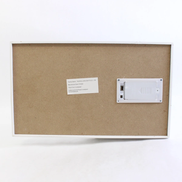 Improvements White Desk Clock and Book Rest with Battery Operated Light WORKS