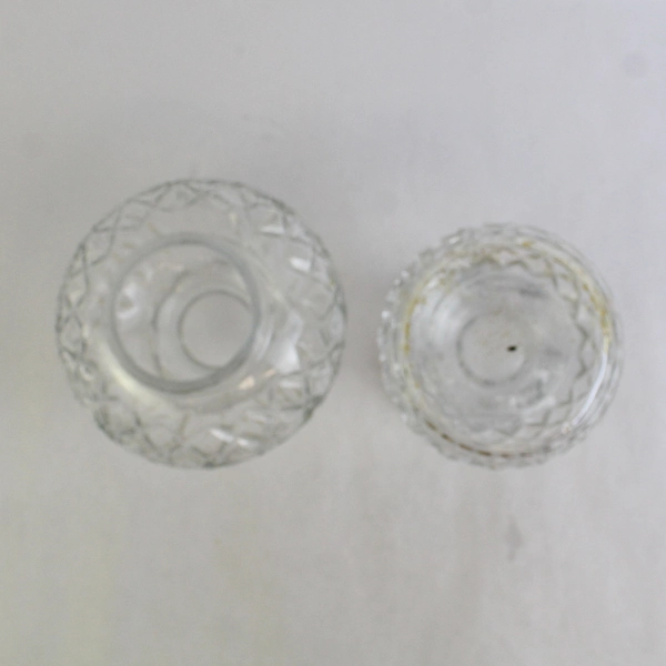 Vintage 2 Piece Clear Glass Hurricane Lamp with Reusable Votive Candle