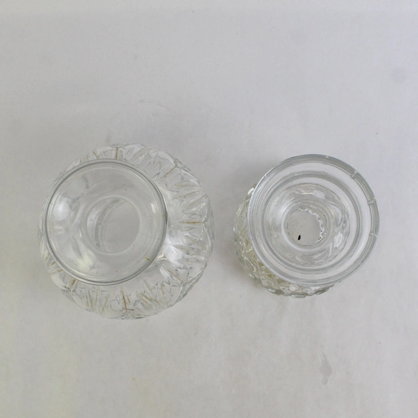 Vintage 2 Piece Clear Glass Hurricane Lamp with Reusable Votive Candle