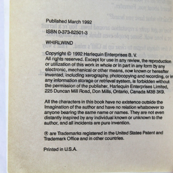 Welcome to Tyler: Whirlwind by Nancy Martin 1992 Harlequin Paperback