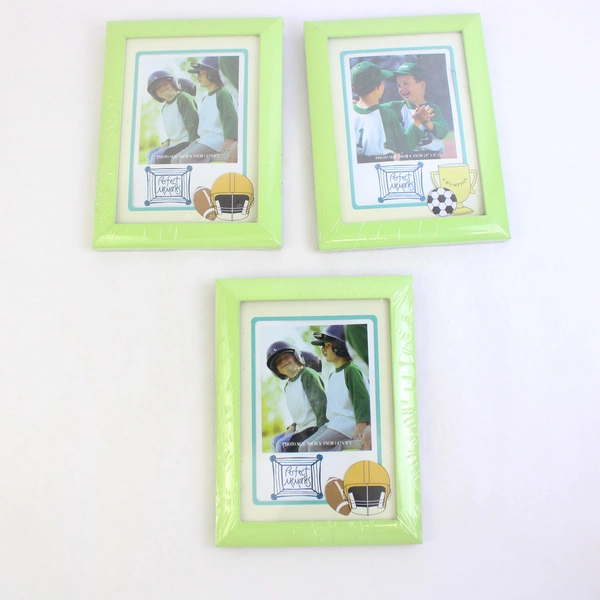Lot of 5 Sports Picture Photo Frames 4" x 6", Green and Blue, Sealed 