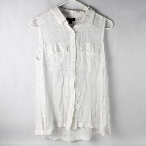 A.N.A. A New Approach Sleeveless Button Up Tank Top White Women's XS