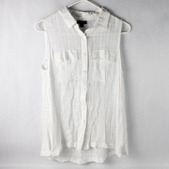 A.N.A. A New Approach Sleeveless Button Up Tank Top White Women's XS