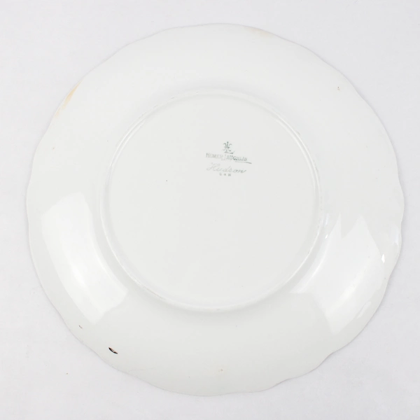 Vintage Homer Laughlin Purple Flower 10" Diameter Ivory Gold Rimmed Plate