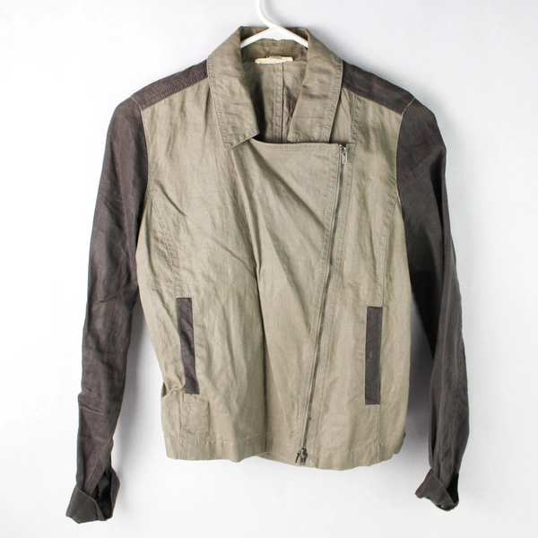 Eileen Fisher Women's Linen Jacket Gray Tone Size XS