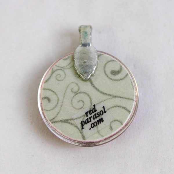 Vintage 1 Inch Red Acrylic Rose Pendant Red Parasol.com