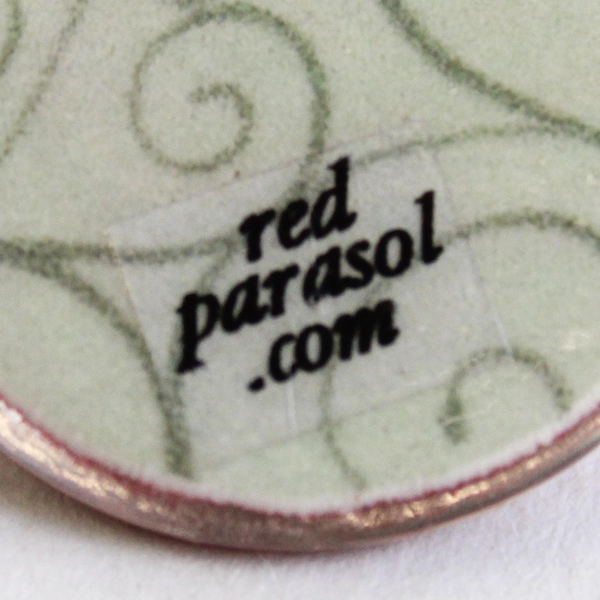 Vintage 1 Inch Red Acrylic Rose Pendant Red Parasol.com