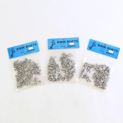 300 Sets Single Cap Nickeled Rivets, Kwik Rivets Size No 1 8mm Head 7mm Stem