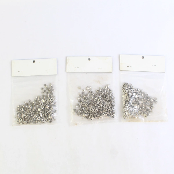 300 Sets Single Cap Nickeled Rivets, Kwik Rivets Size No 1 8mm Head 7mm Stem