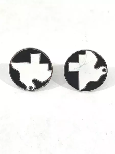 Vintage Men's Cufflinks Lot of 2 White Enamel Doves on Black Silver-Tone