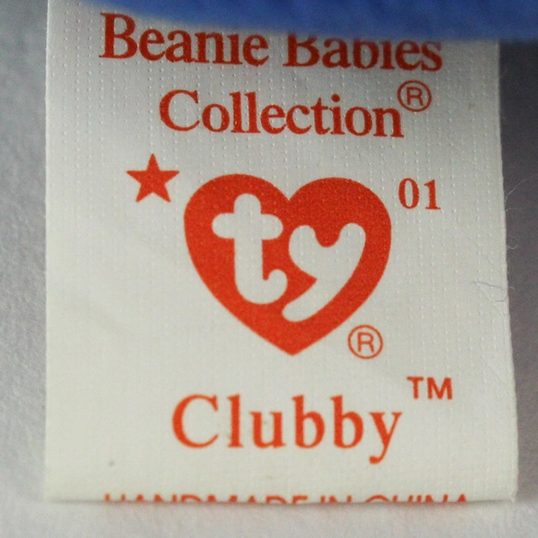 TY Beanie Baby Clubby Bear 1998 - Retired Plush Toy with PE Pellets