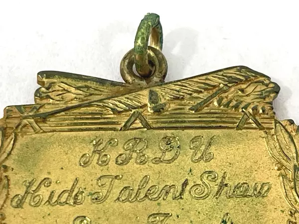 Vintage KRDU Kids Talent Show 1961 Medal Brass Patina Collectible 1.5"