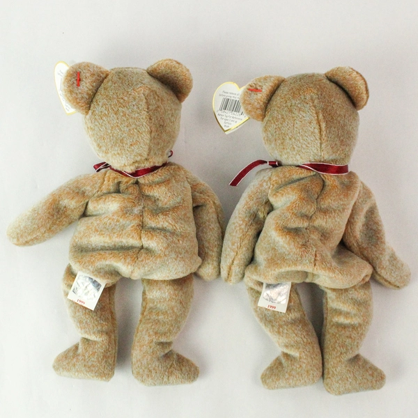 Lot of 2 TY Beanie Baby 1999 Signature Bears Silver Tag PE Pellets