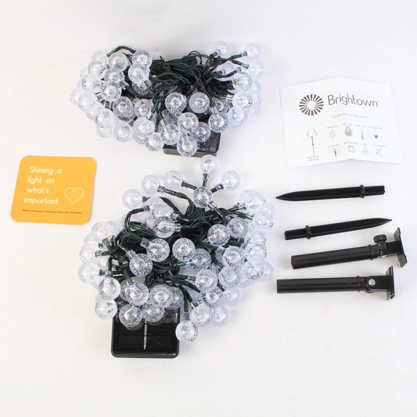 Brightown Warm Glow Patio Porch Lights 2 Strings 120 LED 72 Ft