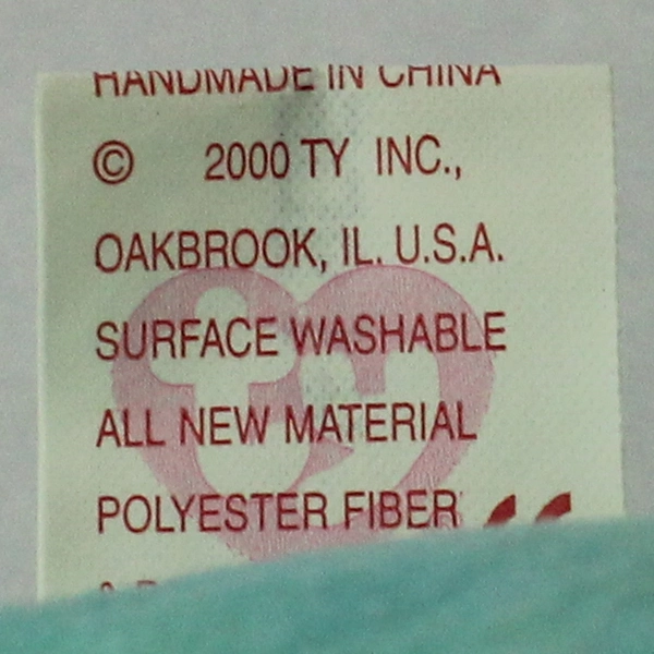 TY Beanie Baby Ariel the Bear 2000 PE Pellets Silver Tag