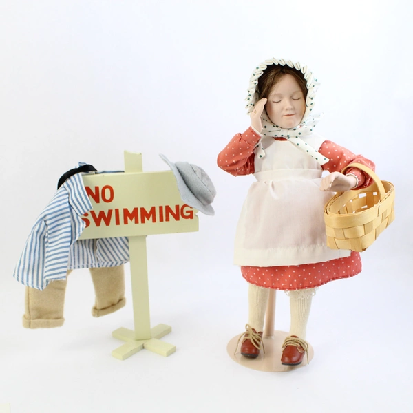 1986 Danbury Mint Norman Rockwell's Young Ladies No Swimming With Box And COA