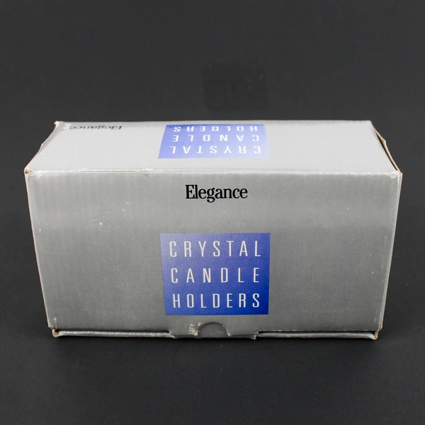 Set Of 2 Elegance Crystal Candle Holders Glass Clear Scalloped Flowers 2.25"