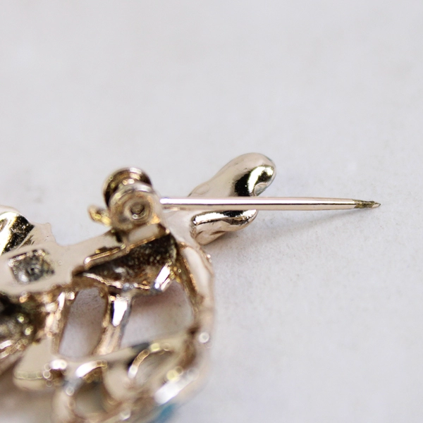 Vintage Enamel And Rhinestone Ballerina Brooch