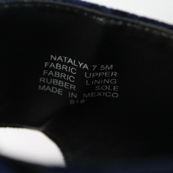 Steve Madden Navy Blue Velvet Block High Heel Almond Peep Toe Women Size 7.5