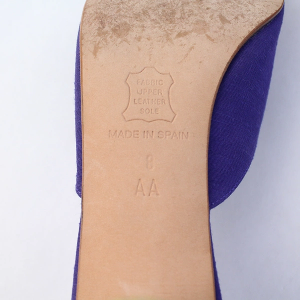 Denise James Purple Mule Cone High Heel Square Peep Toe Women Size 8