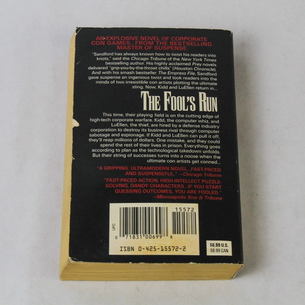 The Fools Run by John Sandford - 1989 NYT Bestseller Paperback Book