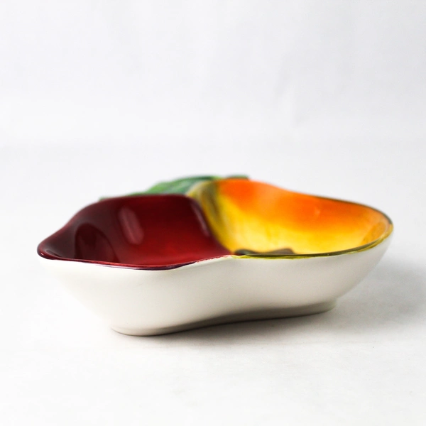 Clay Art Apples And Pears Dip Ceramic Bowl