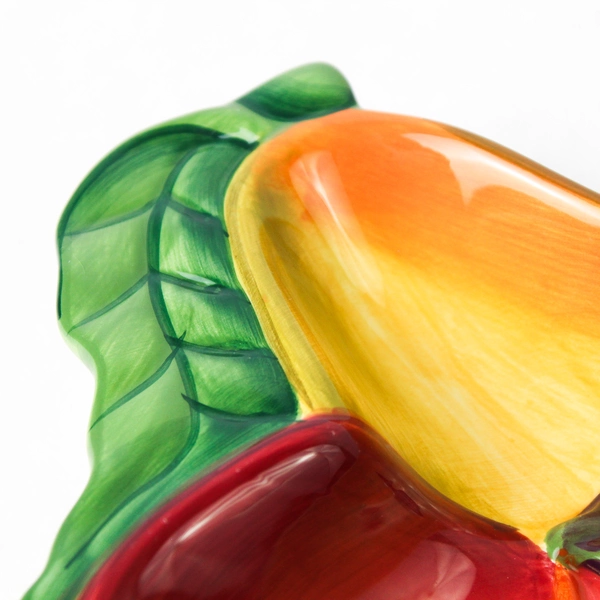 Clay Art Apples And Pears Dip Ceramic Bowl