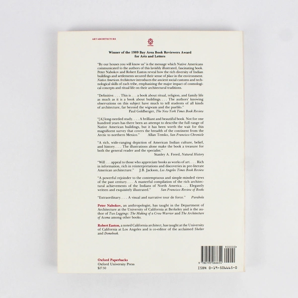 Native American Architecture by Peter Nabokov & Robert Easton 1989 Paperback