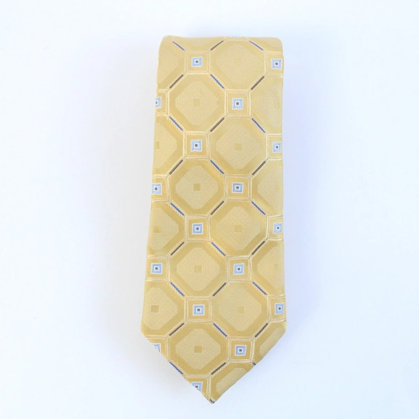 Michael Kors Gold & Blue Geometric Men's Neck Tie 60"