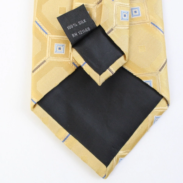 Michael Kors Gold & Blue Geometric Men's Neck Tie 60"