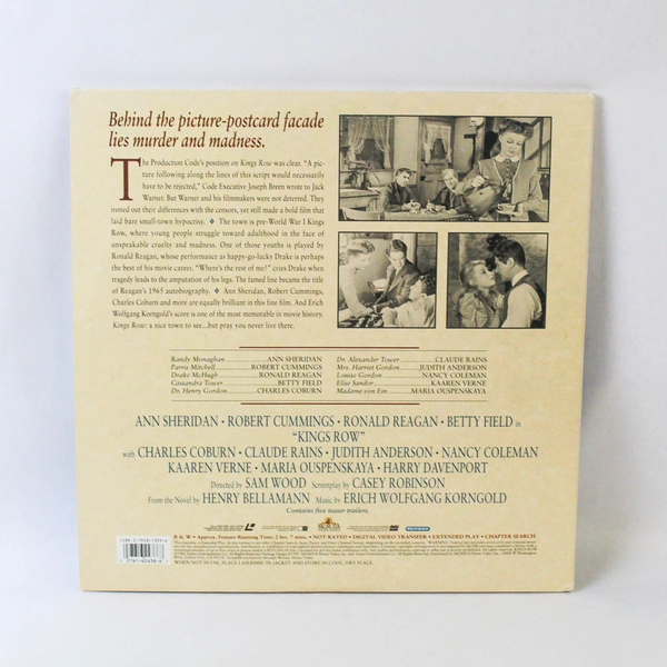 Kings Row 1942 LaserDisc Movie Ann Sheridan Ronald Reagan Pre-Owned AS-IS