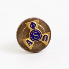 Vintage Gold Tone Alpha Phi Omega Screw Back Lapel Pin