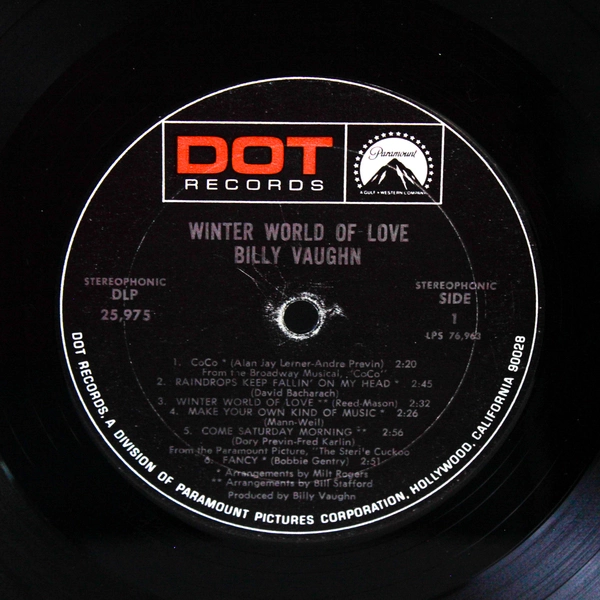 Billy Vaughn Winter World of Love LP Dot Records DLP25975 - Pre-owned