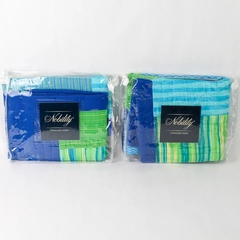 Set of 2 Nobility Standard Sham Muy Caliente Green Blue 20" x 26" 100% Cotton