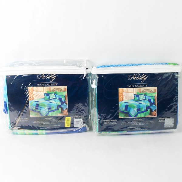 Set of 2 Nobility Standard Sham Muy Caliente Green Blue 20" x 26" 100% Cotton