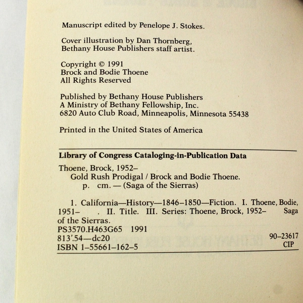 Gold Rush Prodigal by Brock & Bodie Thoene 1991 PB Ex Libris Pre-Owned