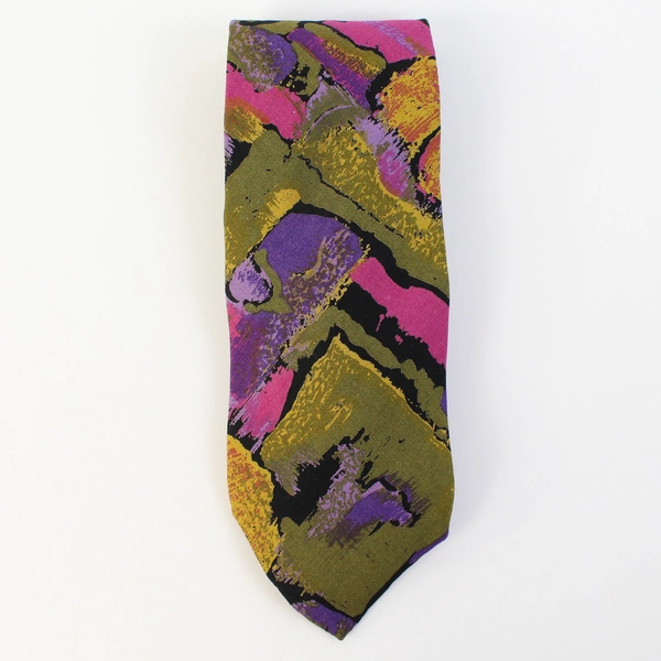 Adolfo Multicolored Abstract Pattern Men's Necktie 60"