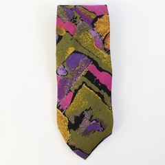 Adolfo Multicolored Abstract Pattern Men's Necktie 60"
