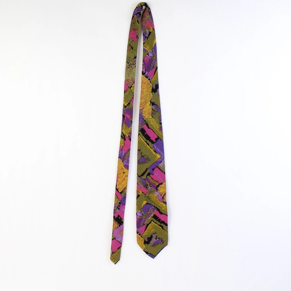 Adolfo Multicolored Abstract Pattern Men's Necktie 60"
