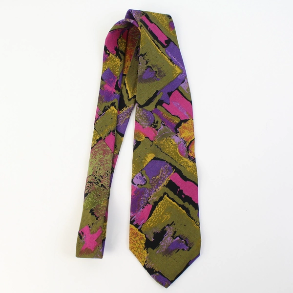 Adolfo Multicolored Abstract Pattern Men's Necktie 60"
