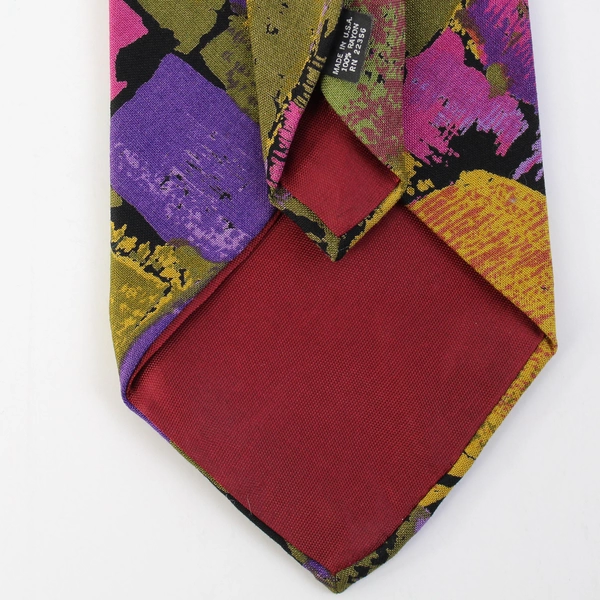 Adolfo Multicolored Abstract Pattern Men's Necktie 60"