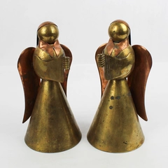 Lot of 2 Vintage Candle Holder Brass Copper Angel No Candle Cup Figurine