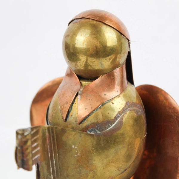 Lot of 2 Vintage Candle Holder Brass Copper Angel No Candle Cup Figurine