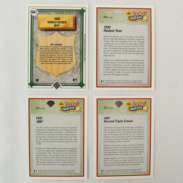 57 Vintage 1989-1992 Upper Deck Baseball Cards - Hall of Famers & Duplicates