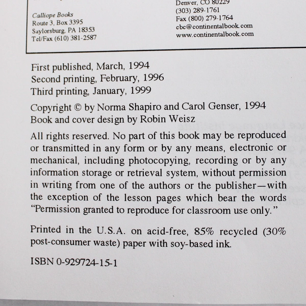 Chalk Talks by Norma Shapiro & Carol Genser 2005 5th Printing Paperback