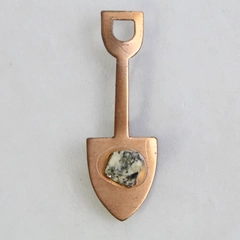 Vintage Copper Miners Shovel With Pyrite Sample Brooch