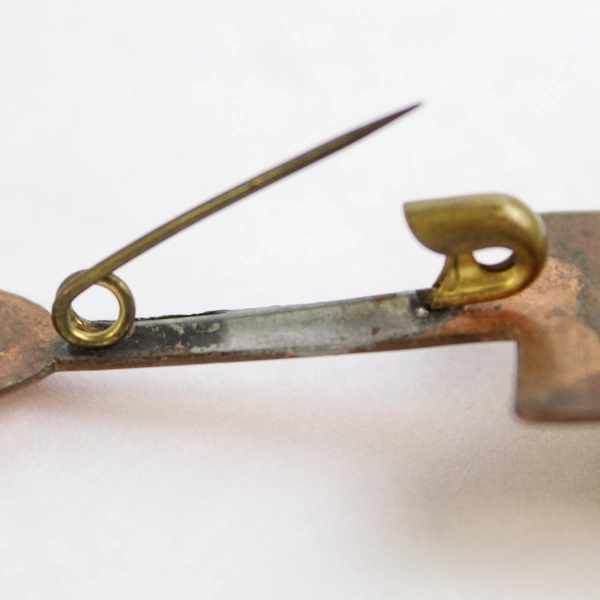 Vintage Copper Miners Shovel With Pyrite Sample Brooch